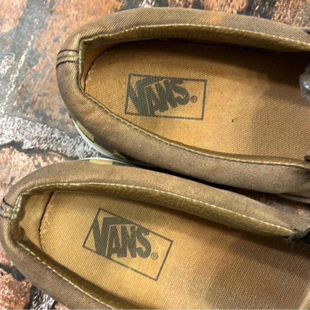 Vans Brown and Tan Checkered Slip-On Sneakers - Picture 5 of 7